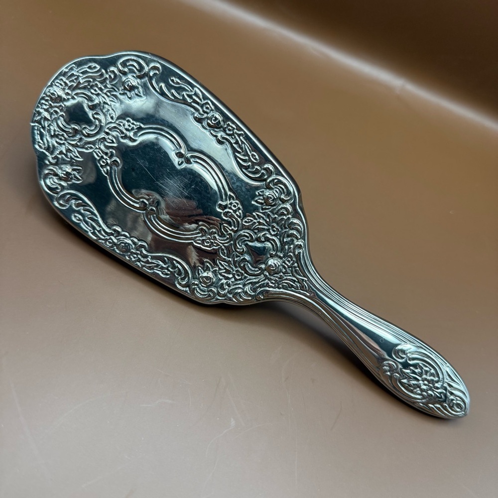 Vintage Art Nouveau Silver Tone Plated Mirror Brush Vanity Dresser Set - Picture 7 of 13